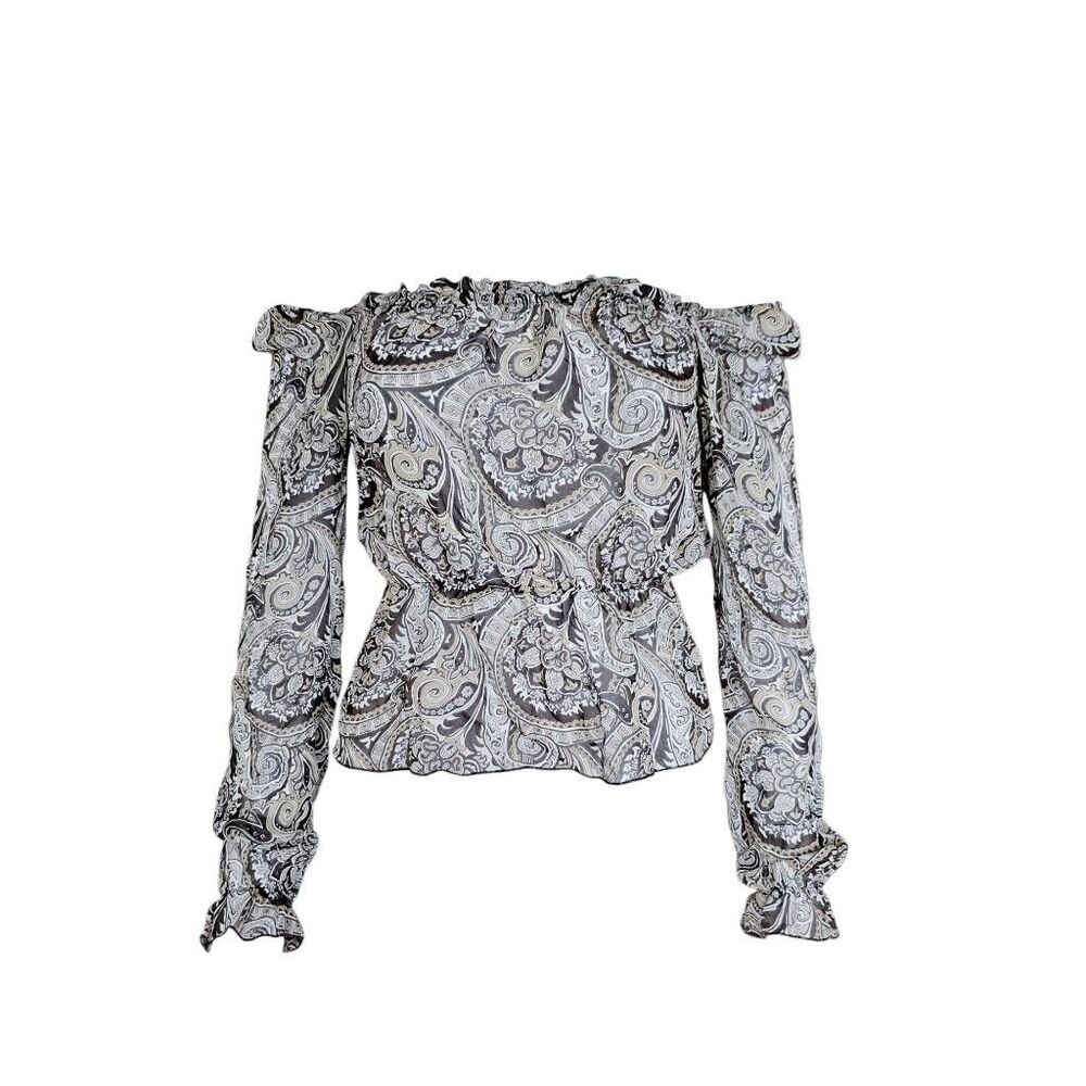 vintage silk off-the-shoulder blouse